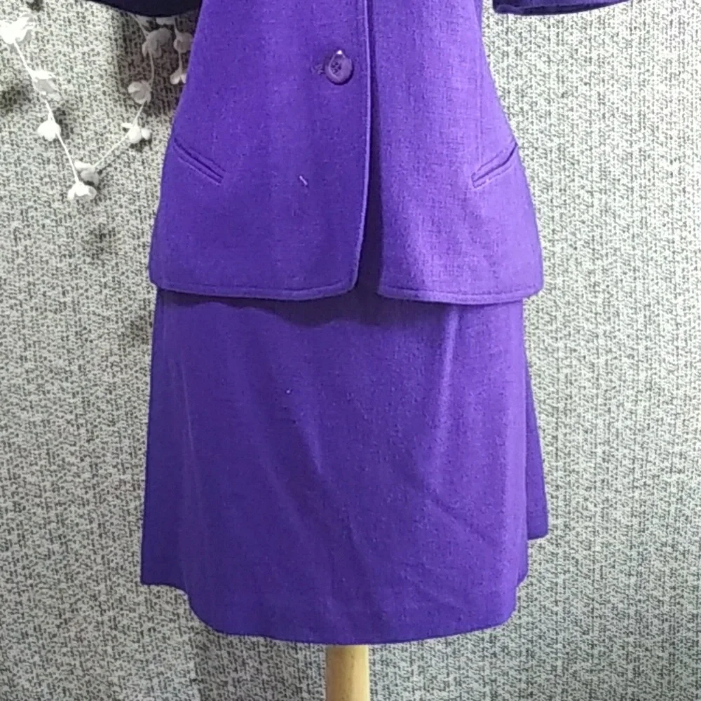VTG Dior Suit Two Piece Padded Shoulders Pencil Skirt